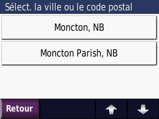 &eacute;cran ville trouv&eacute;e