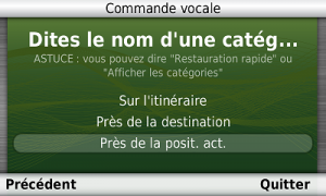 commande vocale énonciation d’une catégorie