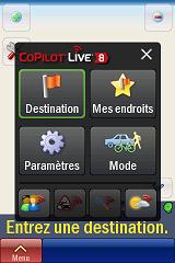 copilot menu principal sur iphone