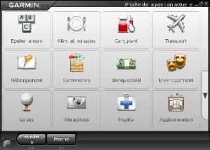 points d'intérêt de Garmin Mobile PC