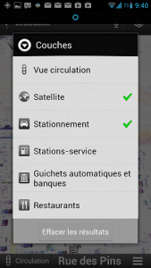 couche circulation satellite stationnement stations-service guichets automatiques et banques restaurants