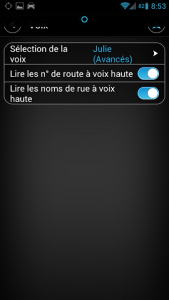 parametres des voix Android tomtom