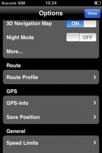 iPhone Navigon options