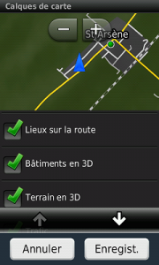 calques de maps sur StreetPilot pour Android