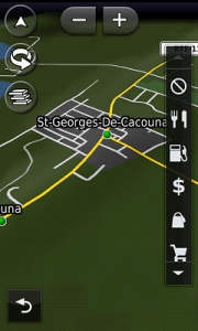 sélection de poi sur StreetPilot pour Android